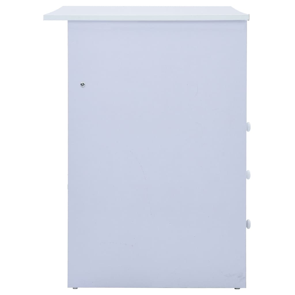 Tiltable Children's Drawing Desk - White Wood Study Table