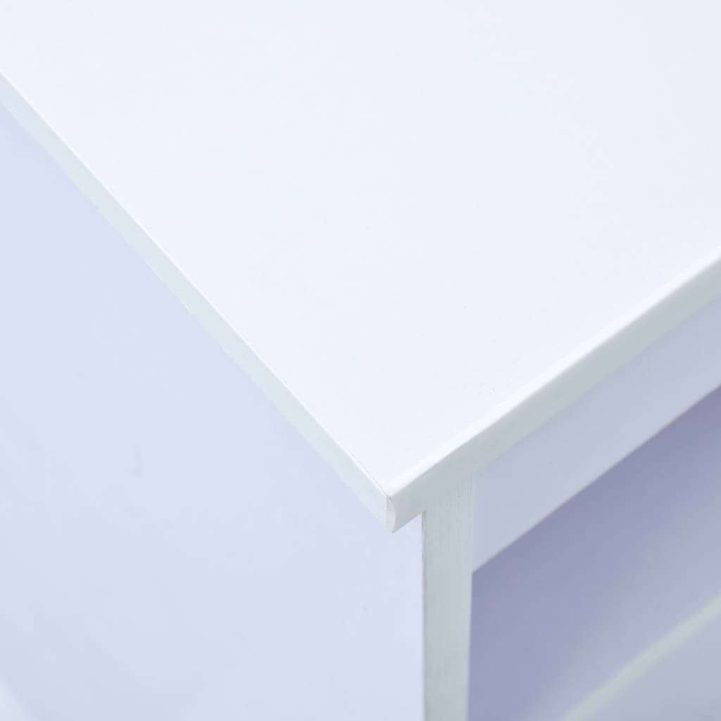 Tiltable Children's Drawing Desk - White Wood Study Table