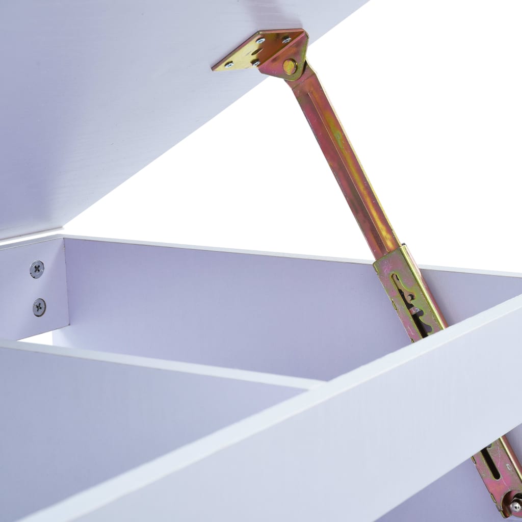 Tiltable Children's Drawing Desk - White Wood Study Table