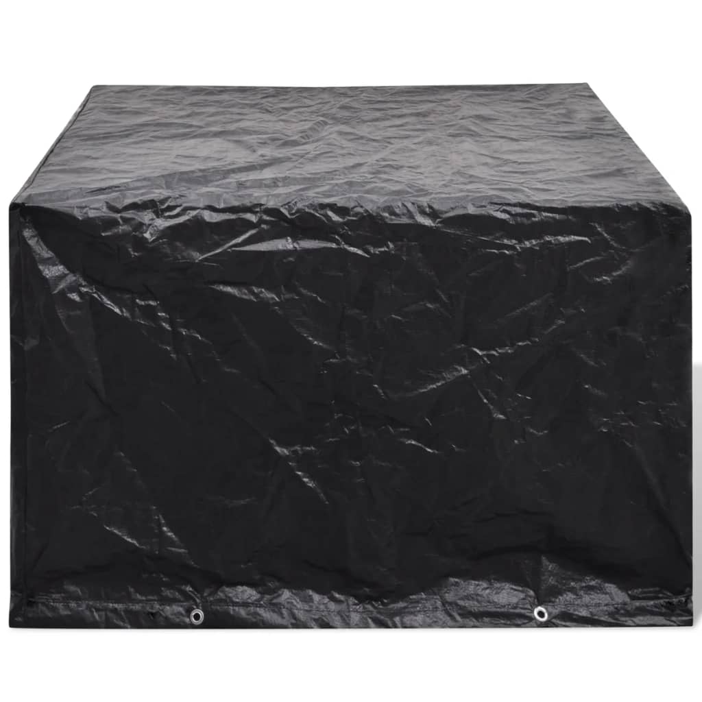 Durable Black Poly Rattan Garden Furniture Covers, 2pcs Set, 113cm