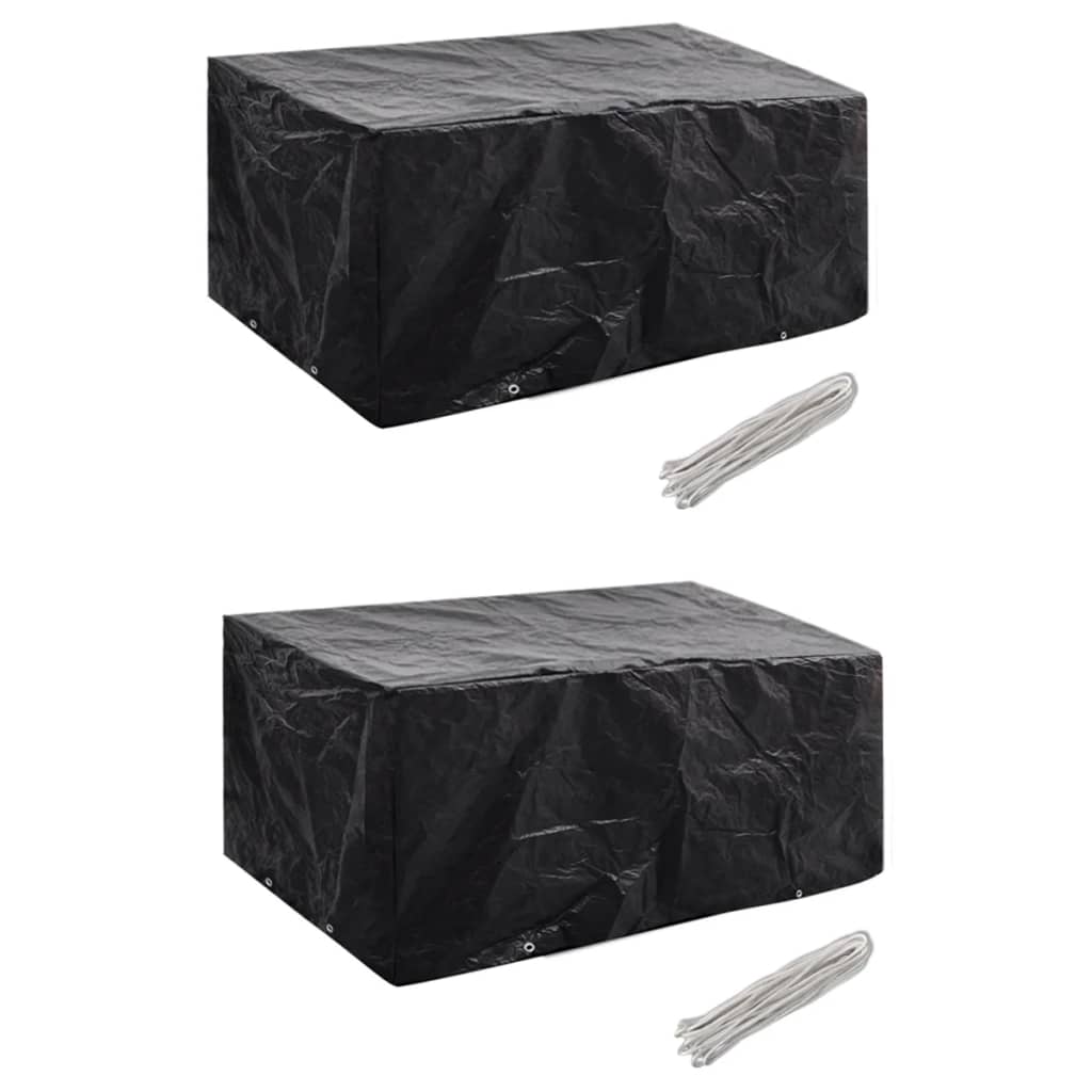 Durable Poly Rattan Garden Furniture Covers 2pcs - 180x140cm
