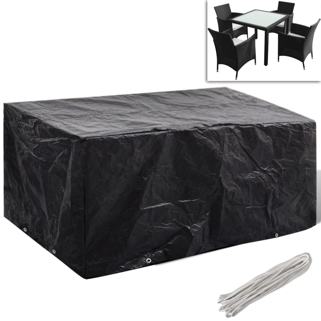 Durable Poly Rattan Garden Furniture Covers 2pcs - 180x140cm