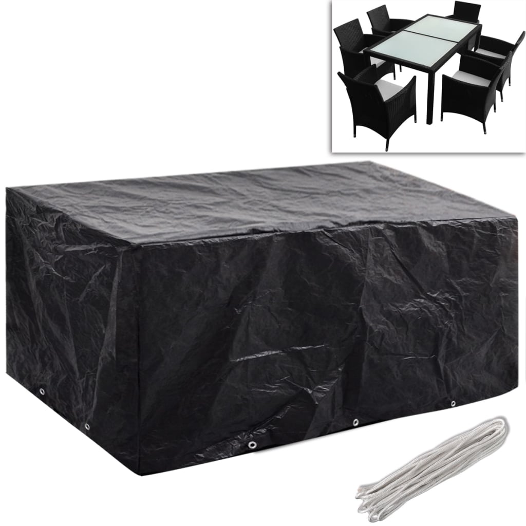 Durable Poly Rattan Garden Furniture Covers 2pcs for 6 Person Sets