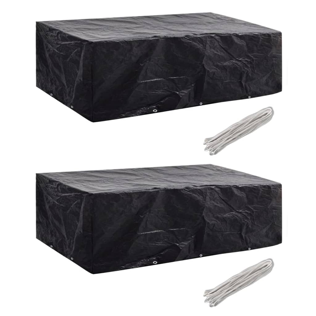 Durable Poly Rattan Garden Furniture Covers, 2pcs, 300x140cm, 8-Person