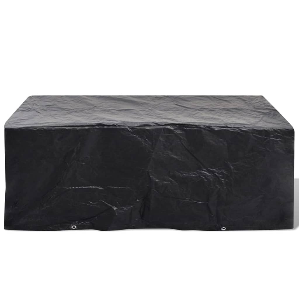 Durable Black Garden Furniture Covers Set, 8 Eyelets, 200x160x70 cm