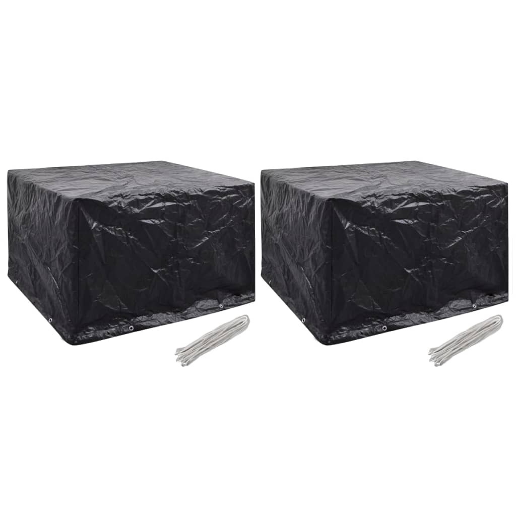 Durable 2pc Garden Furniture Covers 135x135x90 cm - Black