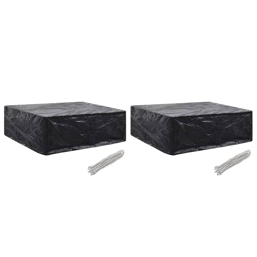 Waterproof Grey Garden Furniture Covers 2pcs, 8 Eyelets, 250x210x90 cm