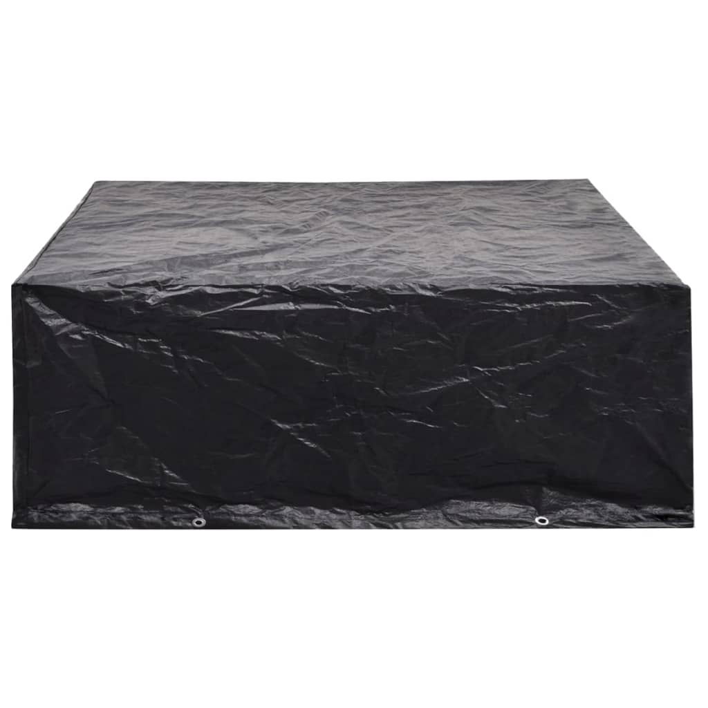 Waterproof Grey Garden Furniture Covers 2pcs, 8 Eyelets, 250x210x90 cm