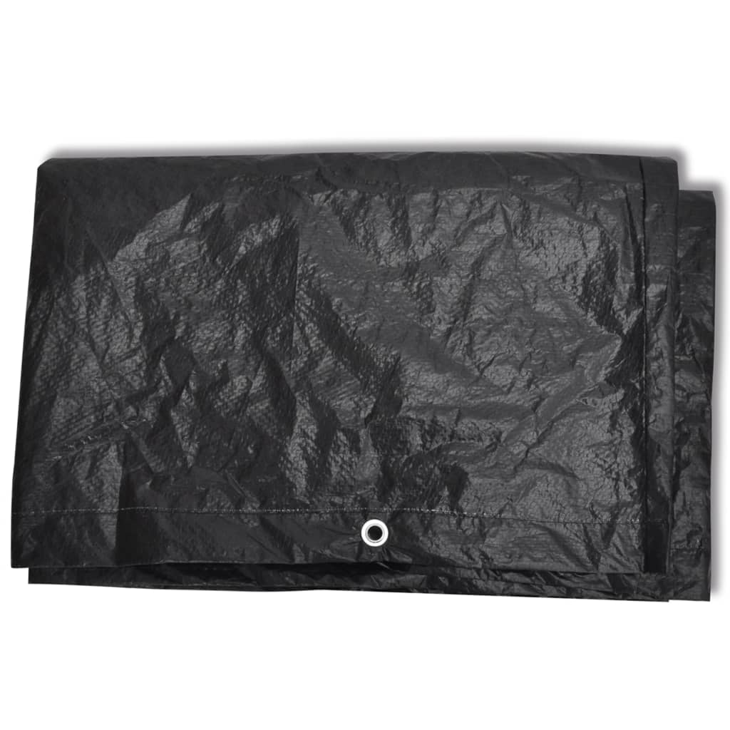 Waterproof Grey Garden Furniture Covers 2pcs, 8 Eyelets, 250x210x90 cm