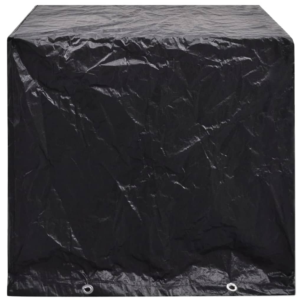 Durable Black Garden Furniture Covers, 2 Pcs, 8 Eyelets, 122x112x98 cm