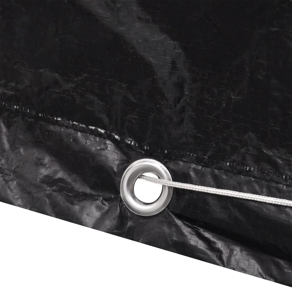 Durable Black Garden Furniture Covers, 2 Pcs, 8 Eyelets, 122x112x98 cm