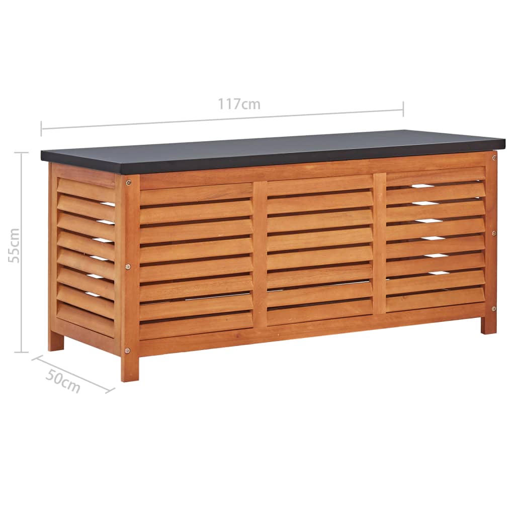Eucalyptus Wood Garden Storage Box 117x50x55 cm - Durable & Stylish