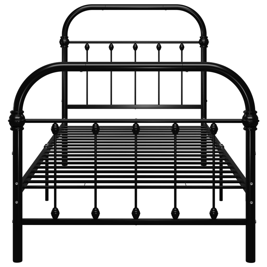 Black Metal Bed Frame 90x200 cm - vidaXL 284498 (No Mattress)