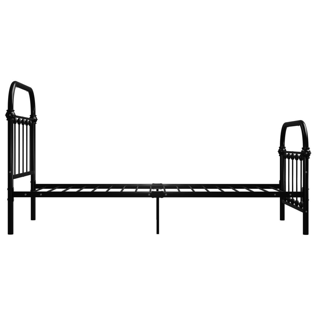 Black Metal Bed Frame 90x200 cm - vidaXL 284498 (No Mattress)