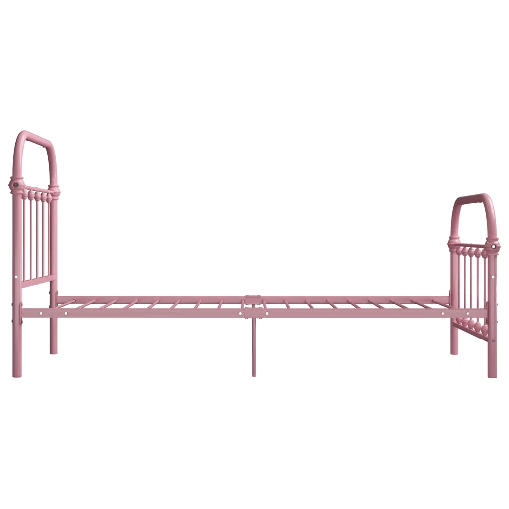 Pink Metal 90x200 cm vidaXL Bed Frame - No Mattress Included
