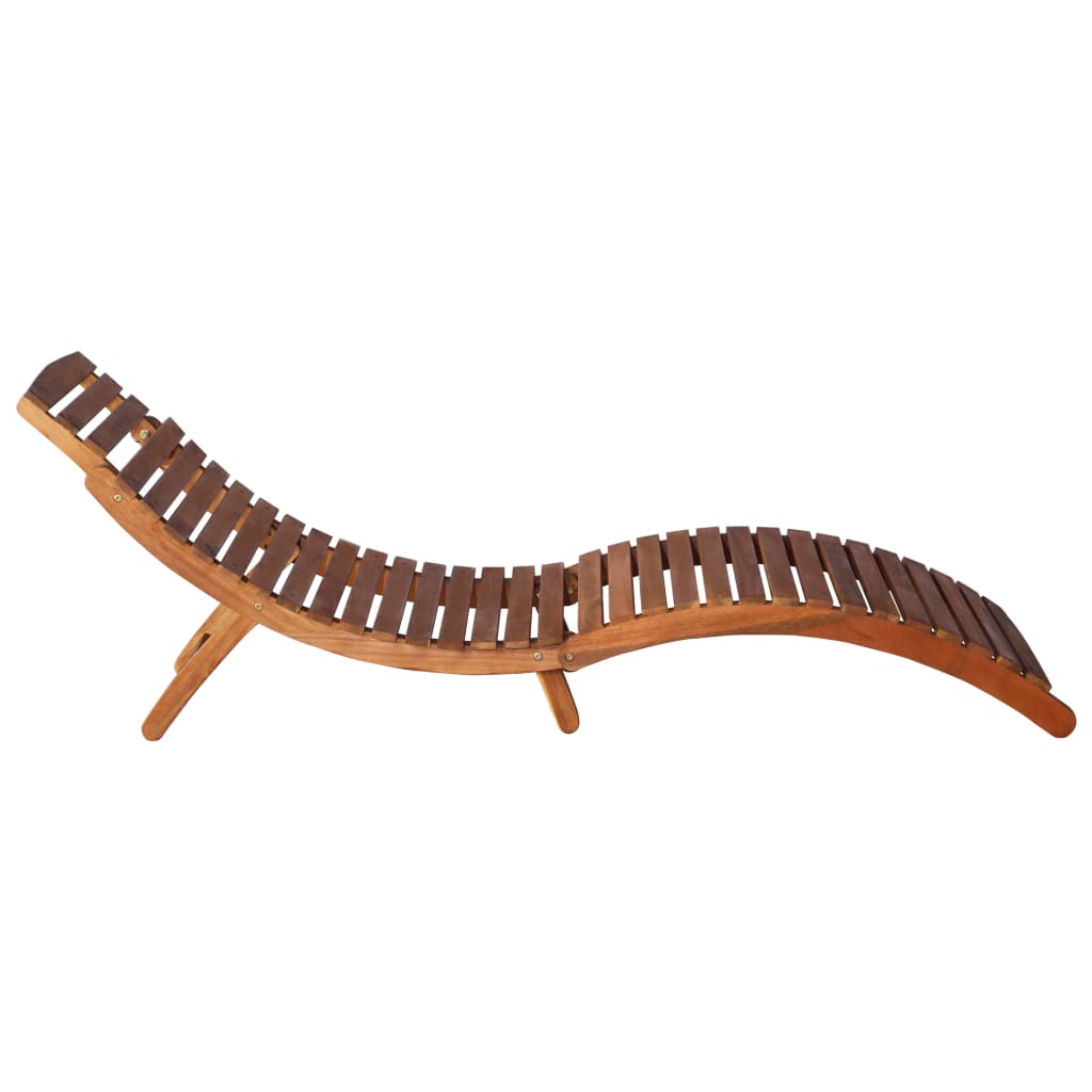 Solid Acacia Wood 3-Piece Sunlounger Set with Tea Table