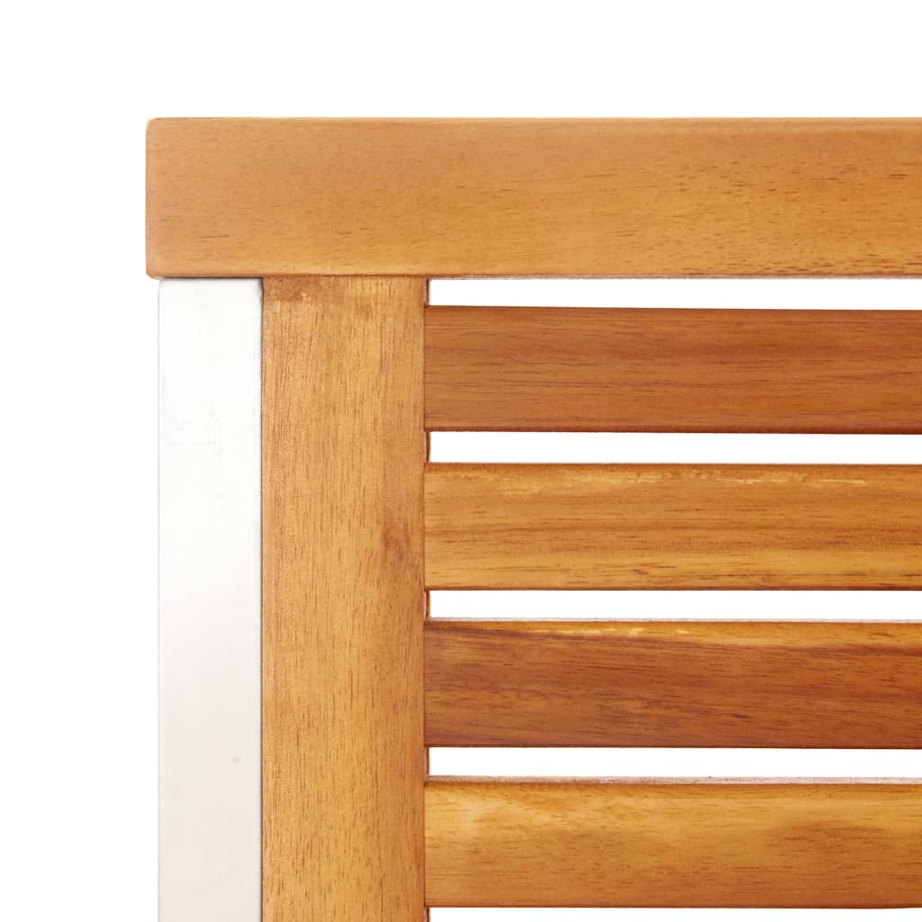 2-Piece Solid Acacia Wood & Stainless Steel Garden Chair Set