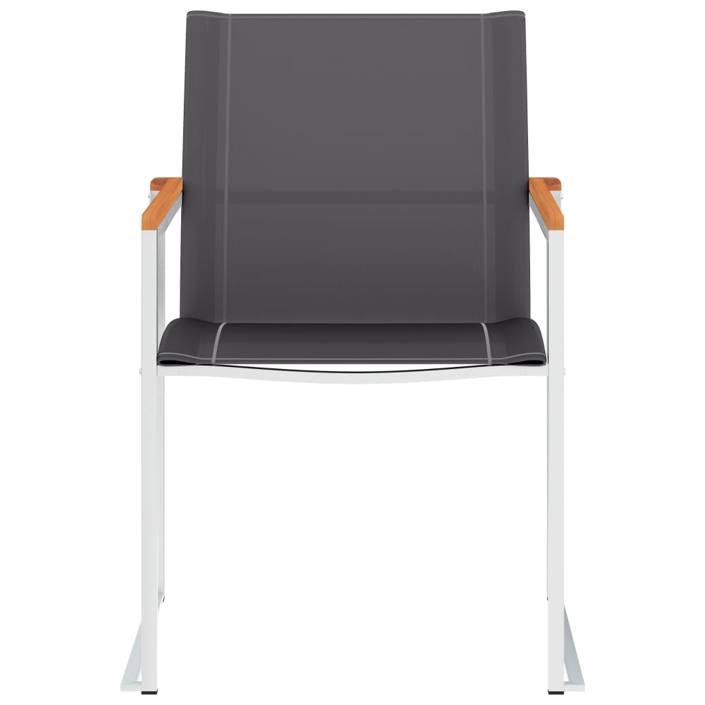 4-Piece Grey Garden Chairs Set - Textilene & Stainless Steel