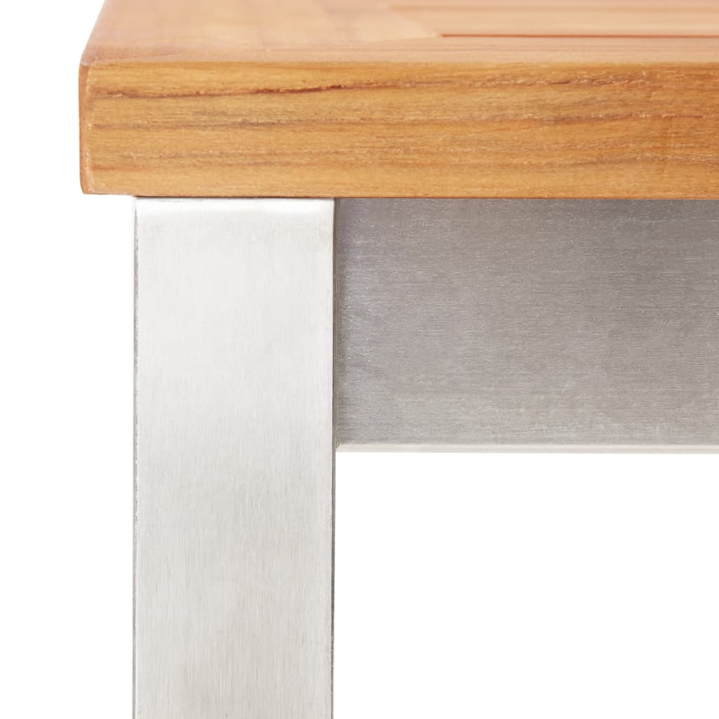 Set of 4 Acacia Wood & Stainless Steel Bar Chairs - Stylish & Durable