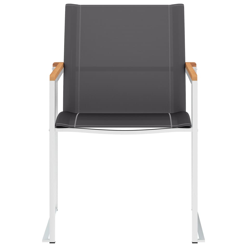 2-Piece Grey Garden Chairs - Textilene & Stainless Steel