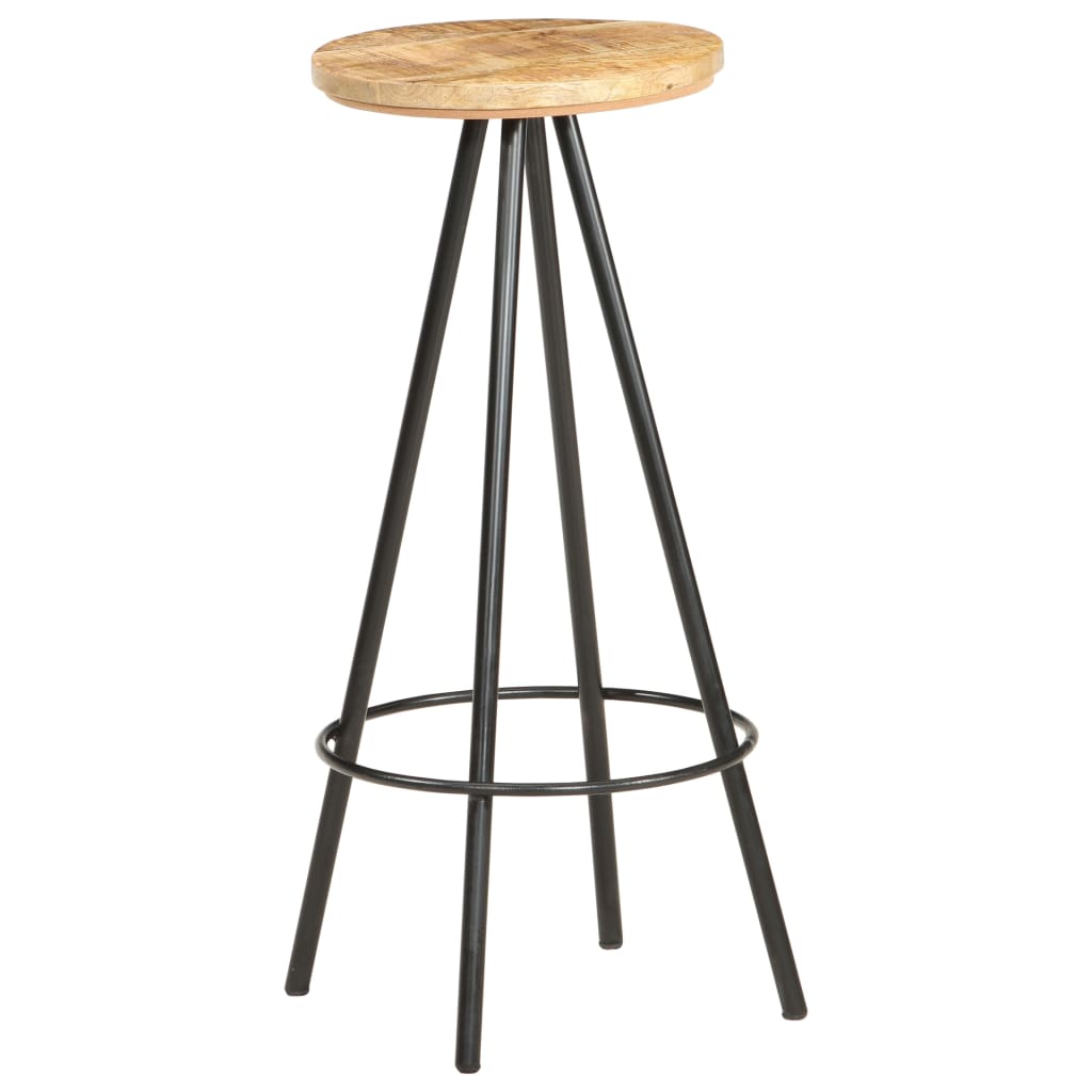 Rustic Bar Stools Set of 2 - Rough Mango Wood Finish