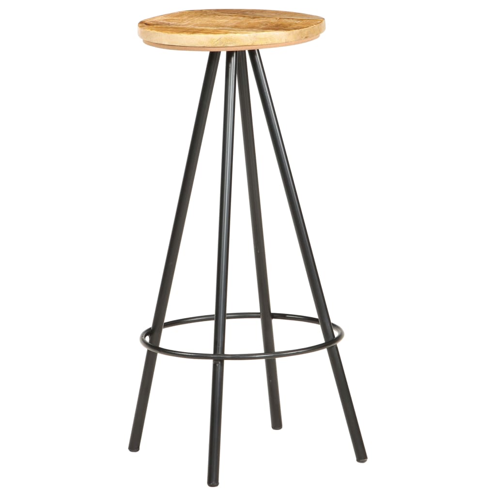 Rustic Charm: 4-Piece Mango Wood Bar Stools Set