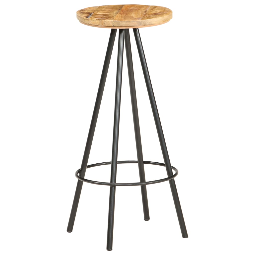 Rustic Charm: 4-Piece Mango Wood Bar Stools Set