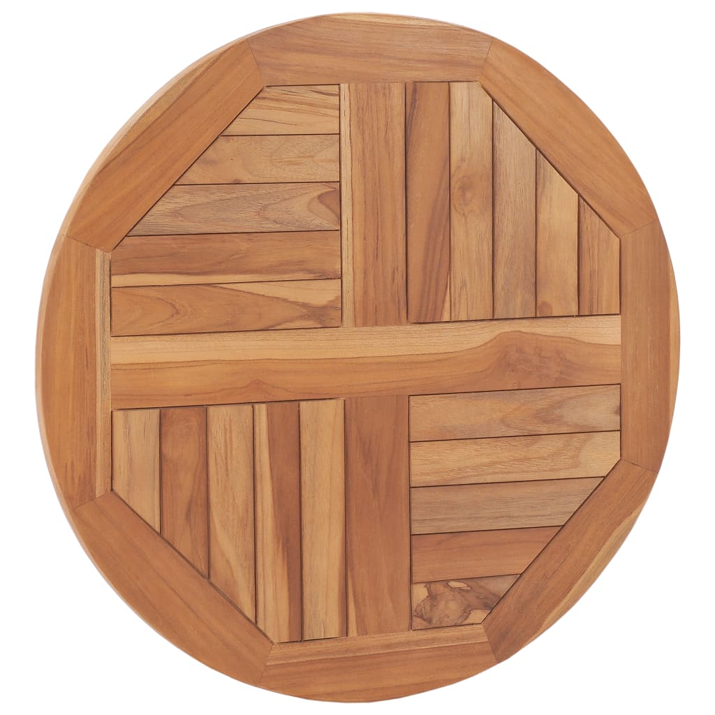 Solid Teak Wood Round Table Top, 2.5cm Thick, 60cm Diameter