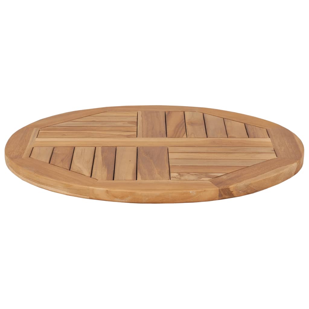 Solid Teak Wood Round Table Top, 2.5cm Thick, 60cm Diameter