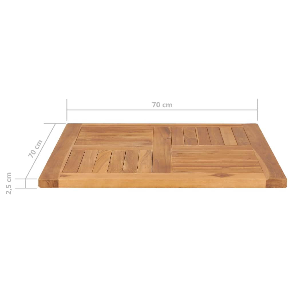 Solid Teak Wood Table Top 70x70x2.5 cm - Durable & Stylish