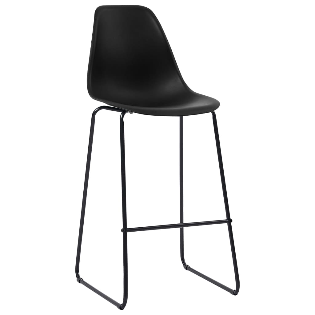 Set of 6 Black Plastic Bar Chairs - Sleek and Modern Design