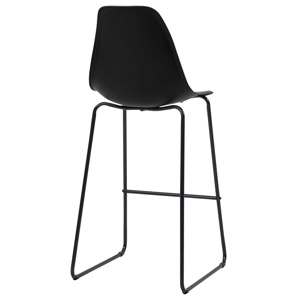 Set of 6 Black Plastic Bar Chairs - Sleek and Modern Design