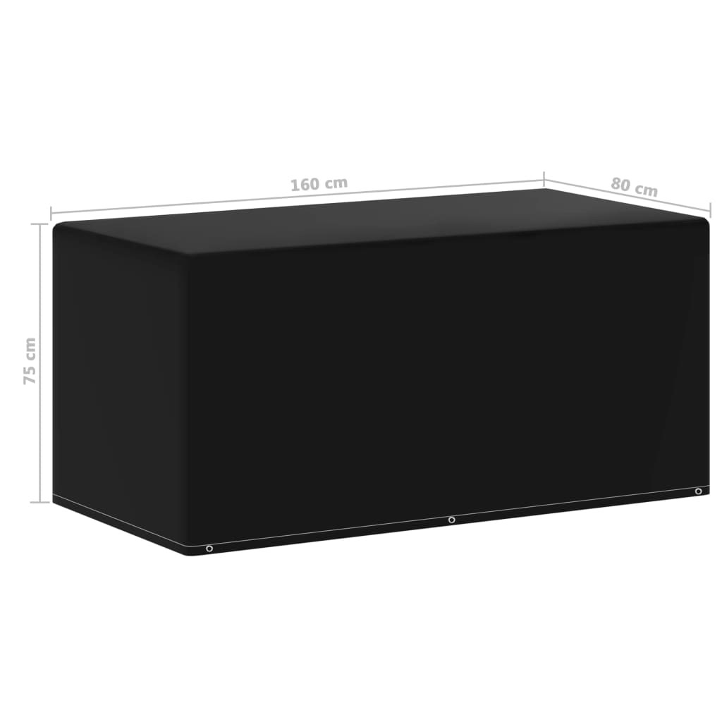 Durable Green Garden Furniture Cover, 6 Eyelets, 160x80x75 cm