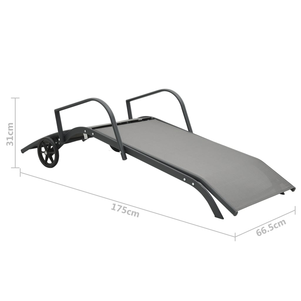 Durable Steel & Textilene Sun Lounger - Elegant Gray Design