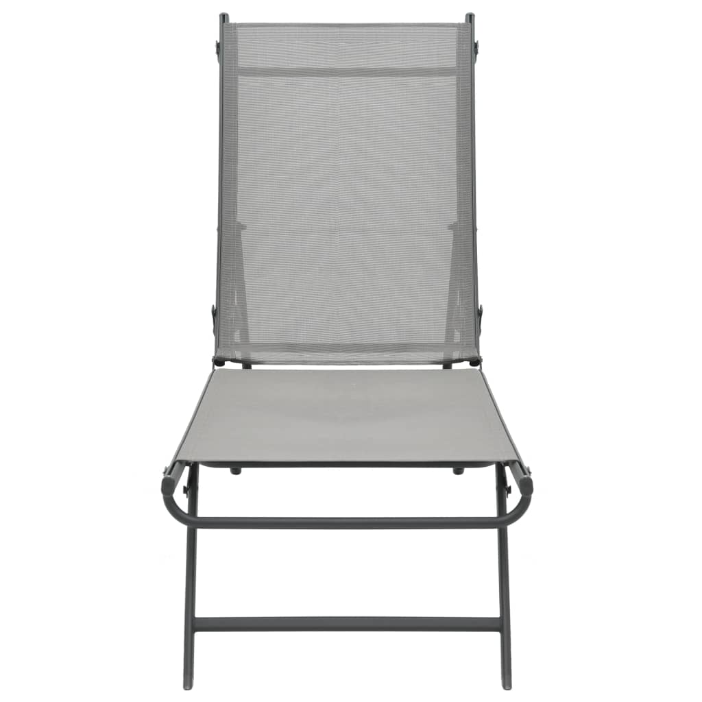 Set of 2 Textilene & Steel Sun Loungers - Durable Outdoor Comfort