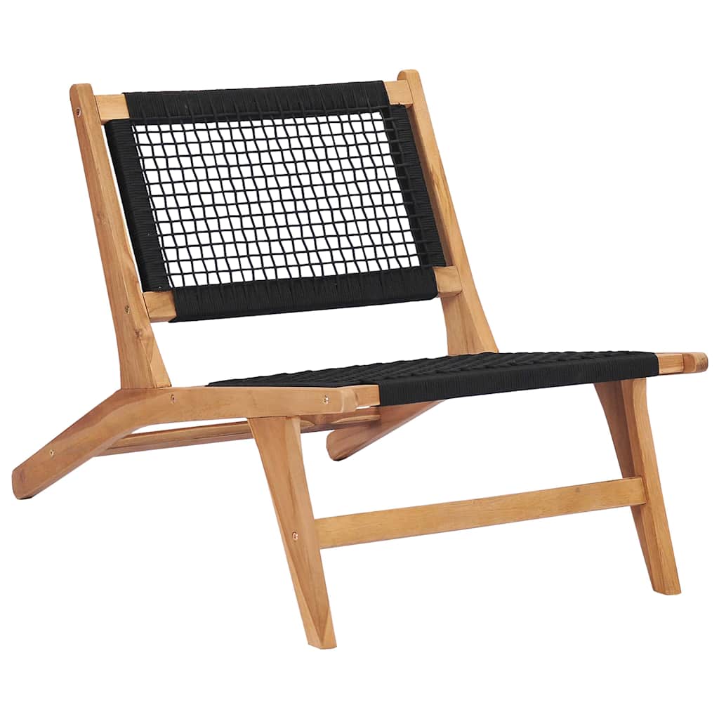 Teak Wood & Rope Sun Lounger with Footrest - Relax in Style