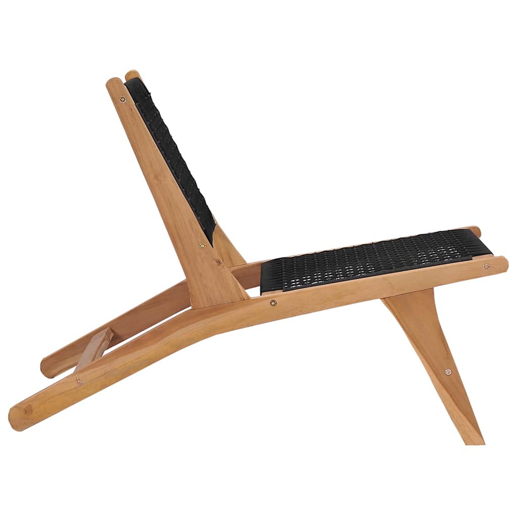 Teak Wood & Rope Sun Lounger with Footrest - Relax in Style
