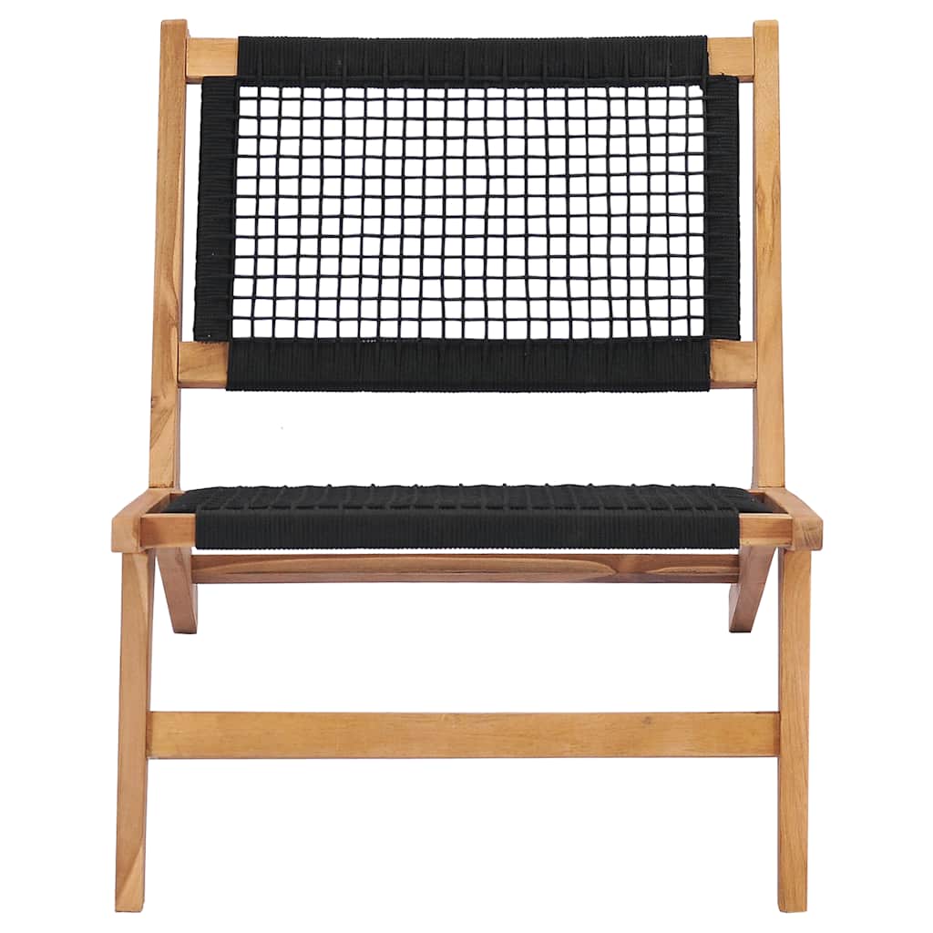 Teak Wood & Rope Sun Lounger with Footrest - Relax in Style