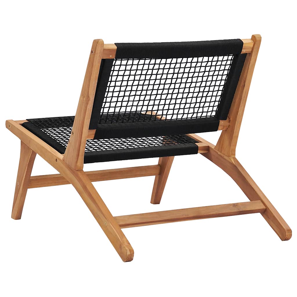 Teak Wood & Rope Sun Lounger with Footrest - Relax in Style