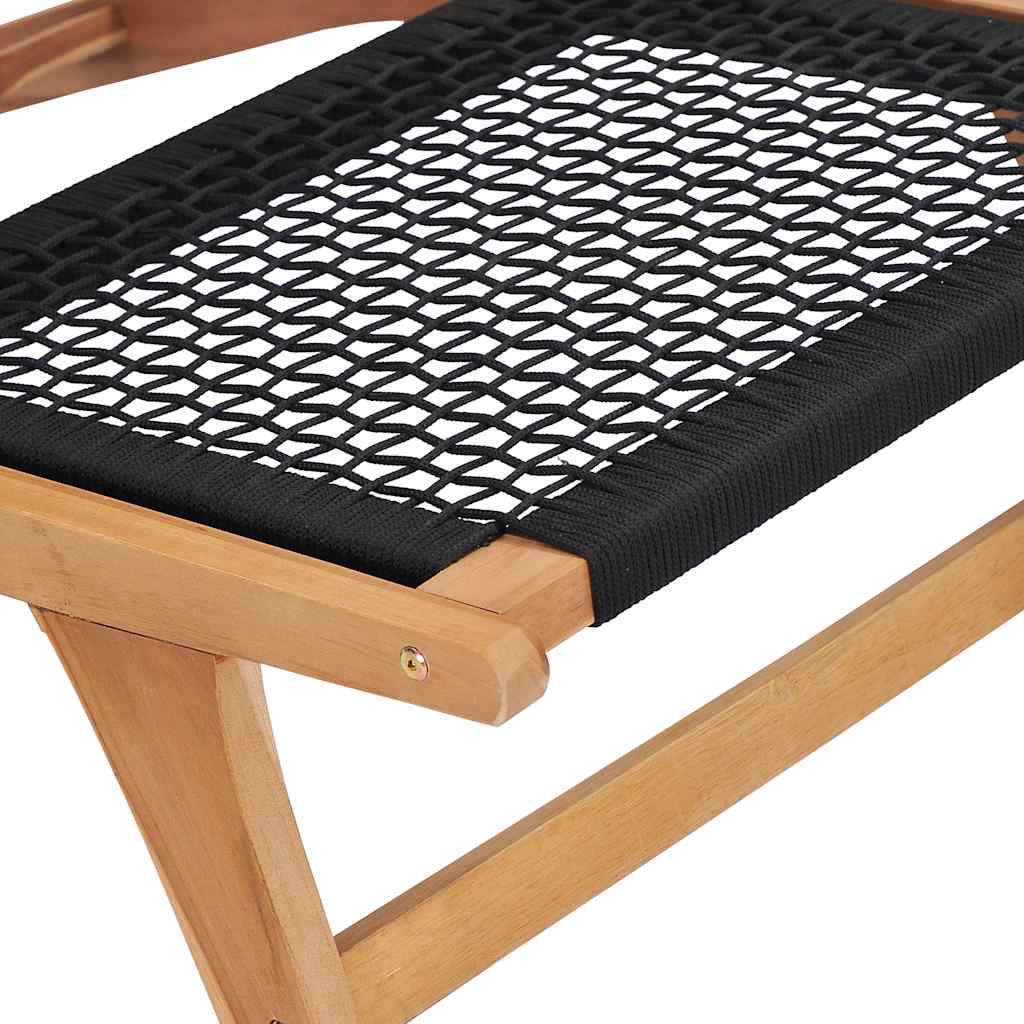 Teak Wood & Rope Sun Lounger with Footrest - Relax in Style