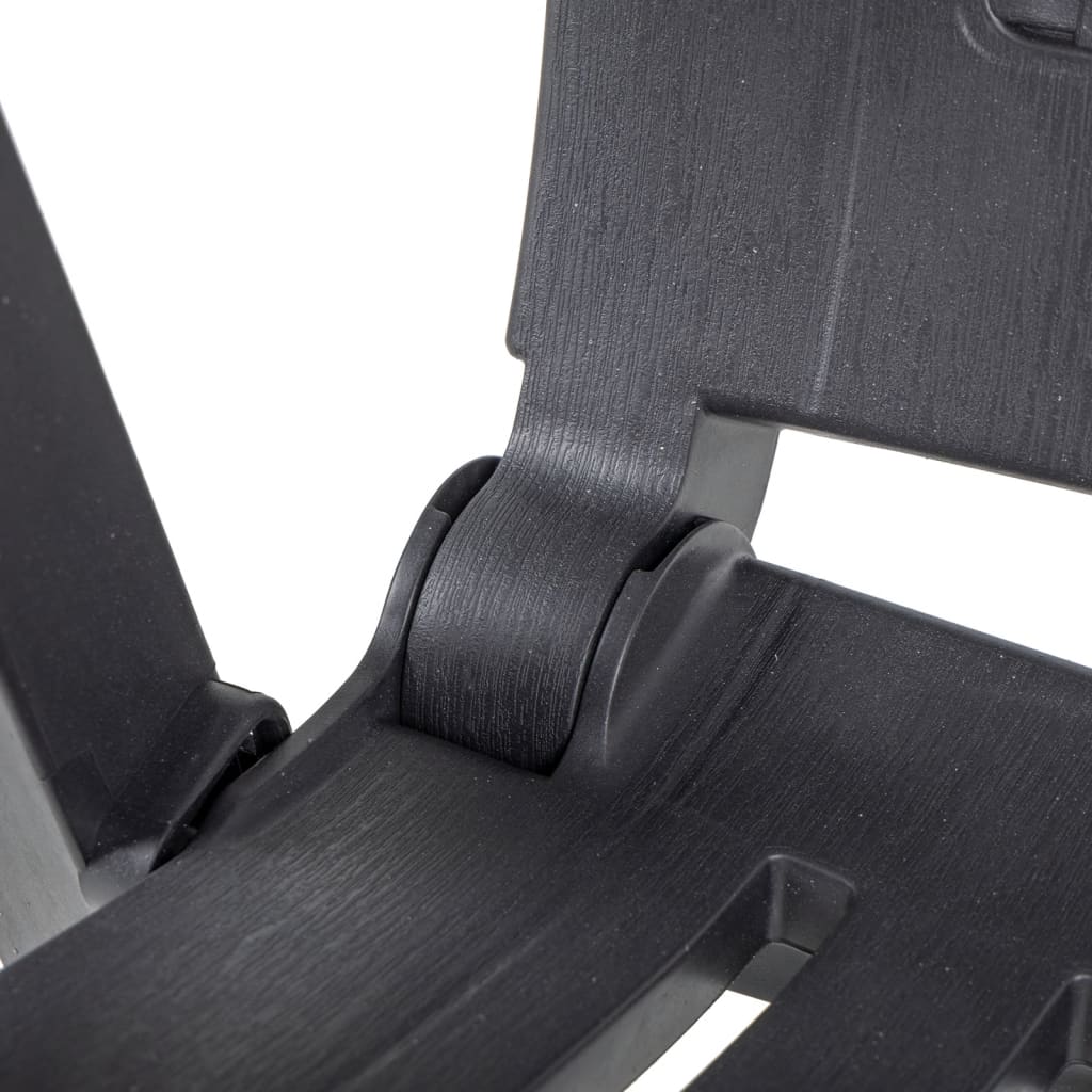 Anthracite Plastic Garden Reclining Chairs Set - 2 Pieces