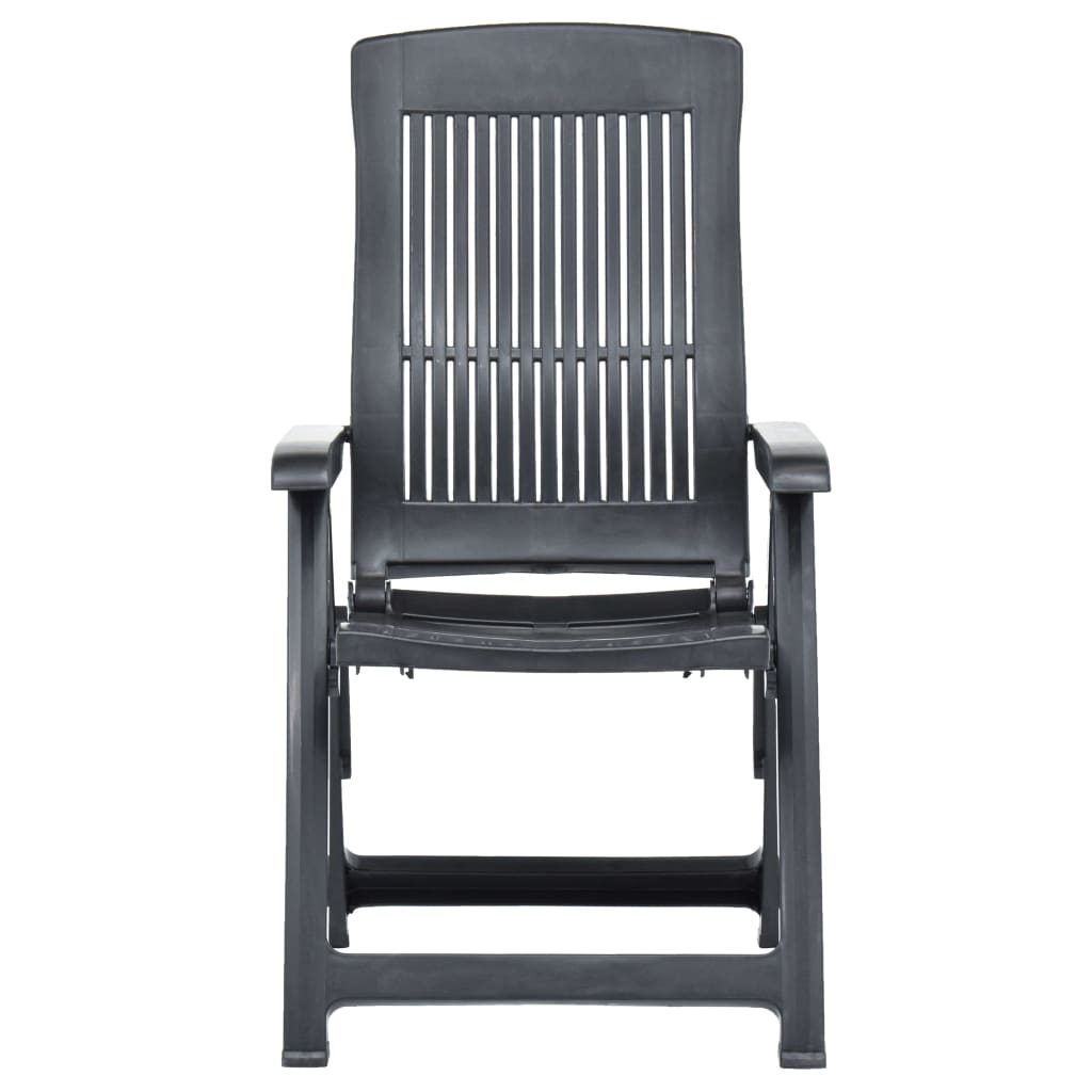 Anthracite Plastic Garden Reclining Chairs Set of 2