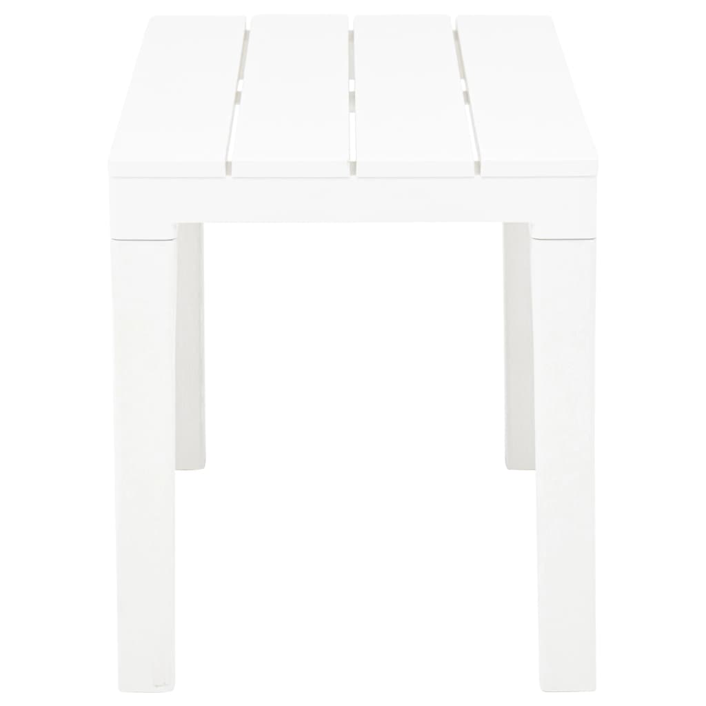 White Plastic Garden Benches Set of 2 - Durable & Stylish Seating