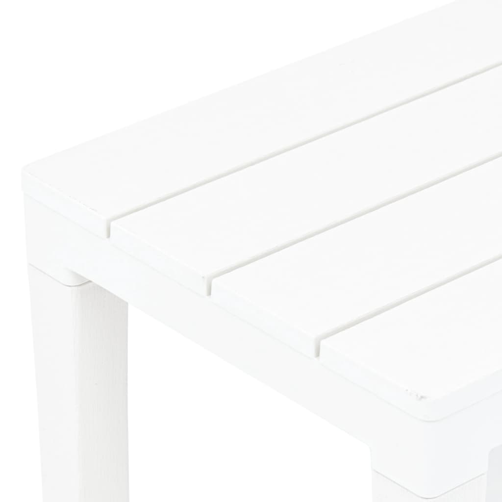 White Plastic Garden Benches Set of 2 - Durable & Stylish Seating