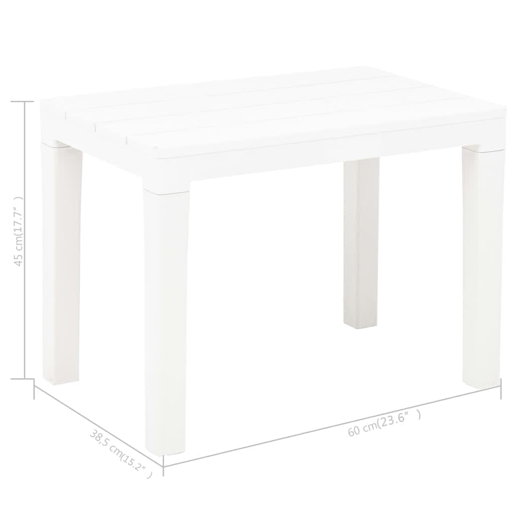 White Plastic Garden Benches Set of 2 - Durable & Stylish Seating