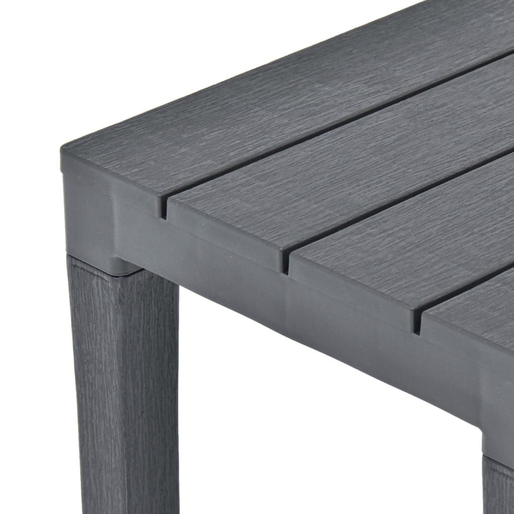 Anthracite Plastic Garden Benches Set of 2 - Durable & Stylish
