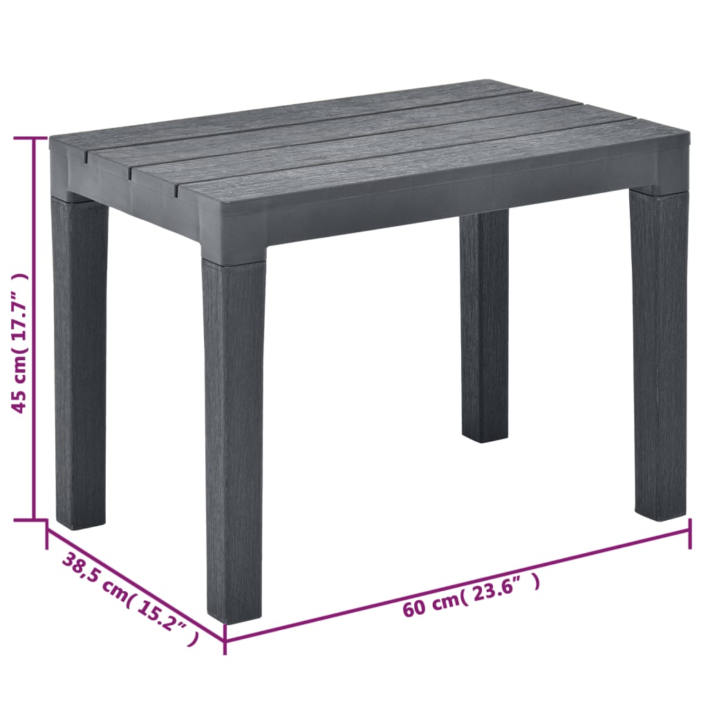 Anthracite Plastic Garden Benches Set of 2 - Durable & Stylish