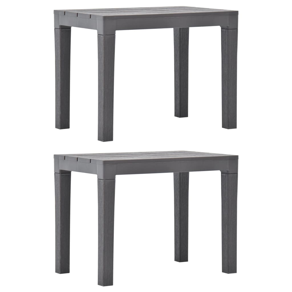 Elegant Mocca Plastic Garden Benches Set of 2 - Durable & Stylish