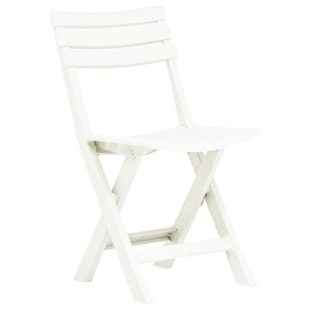White Plastic Folding Garden Chairs - Set of 2, Durable & Stylish