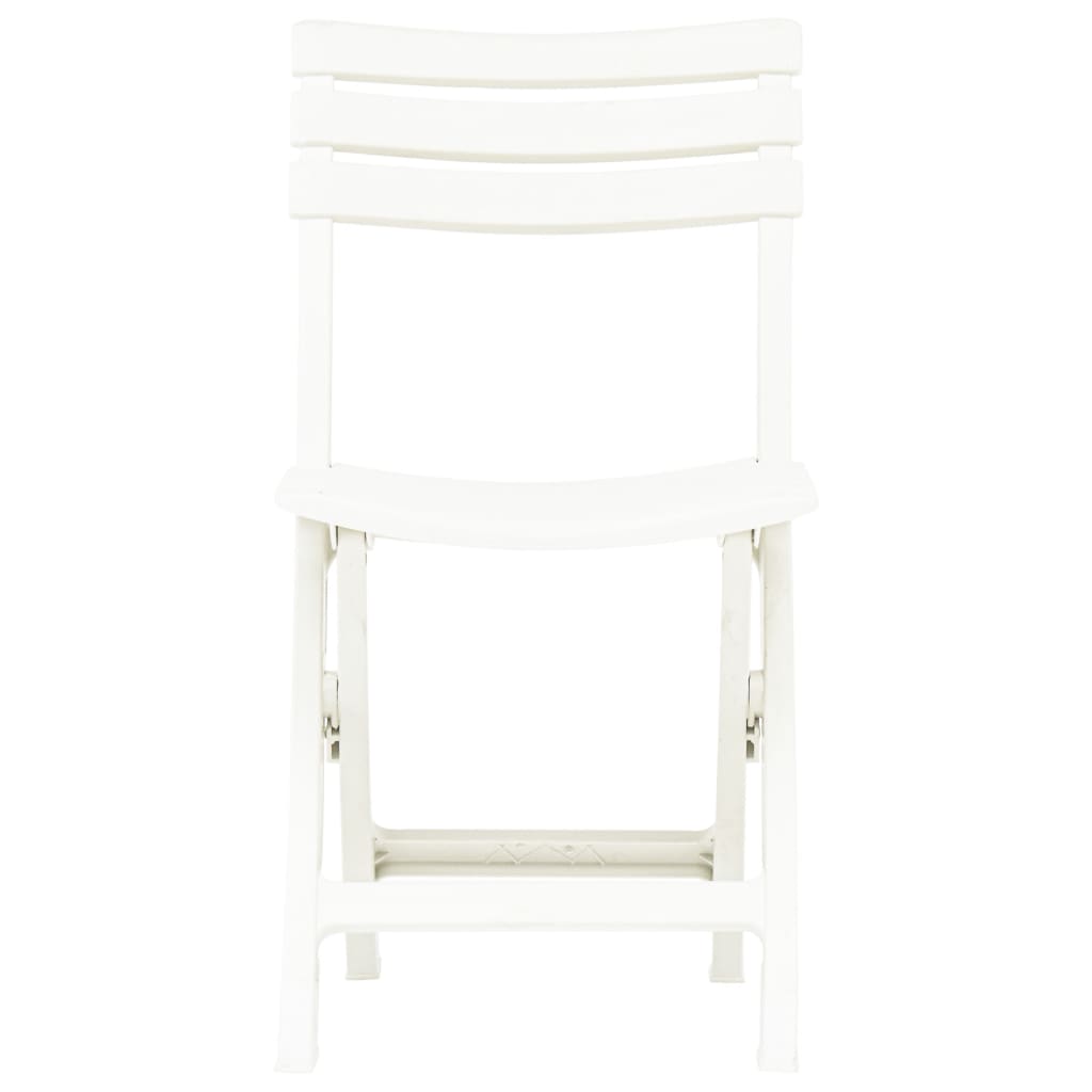 White Plastic Folding Garden Chairs - Set of 2, Durable & Stylish